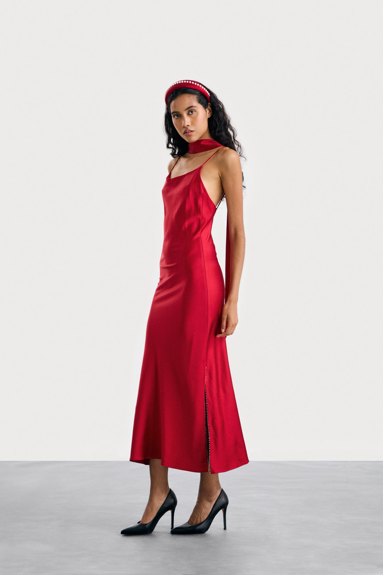 Red Lina Slip Dress