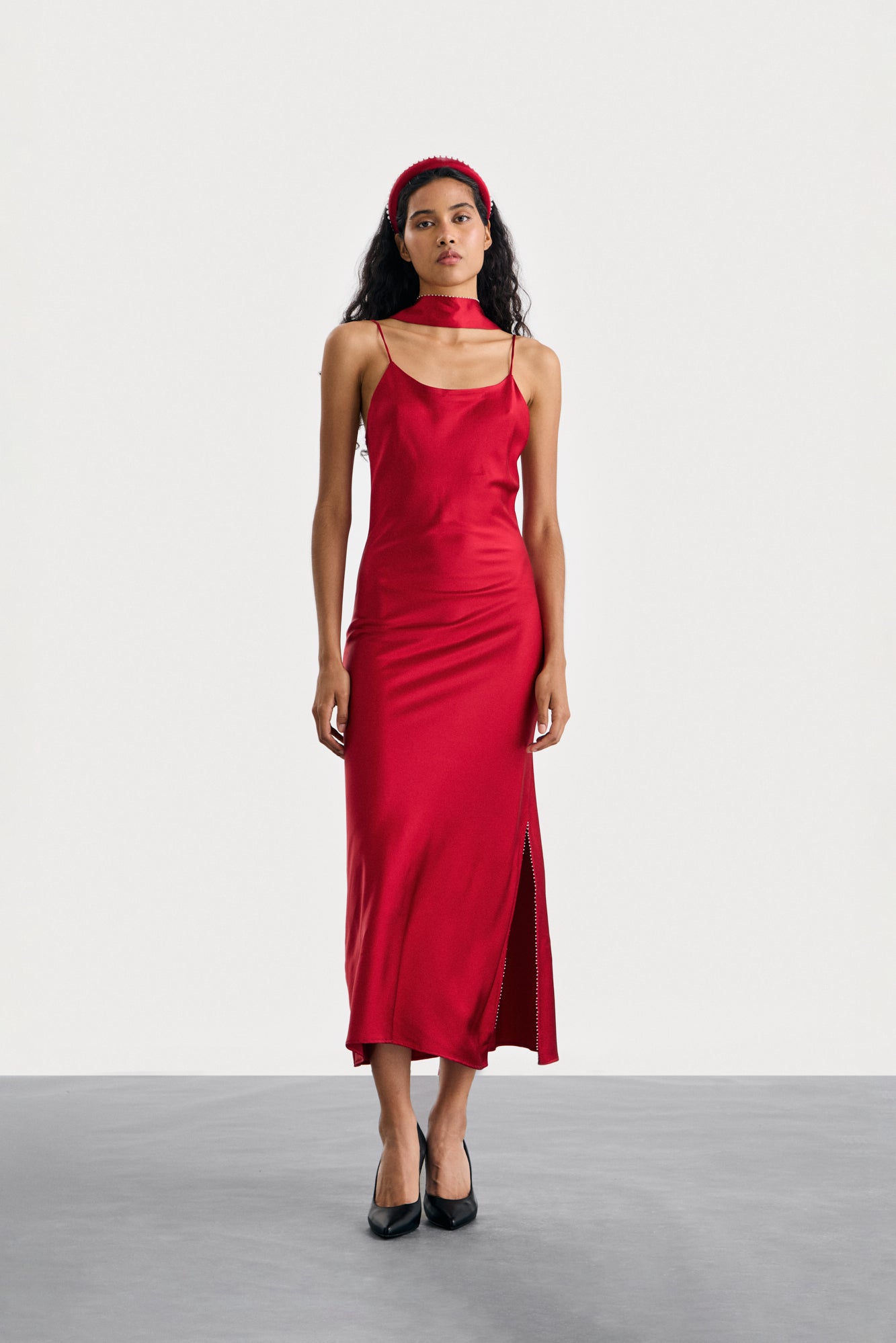 Red Lina Slip Dress