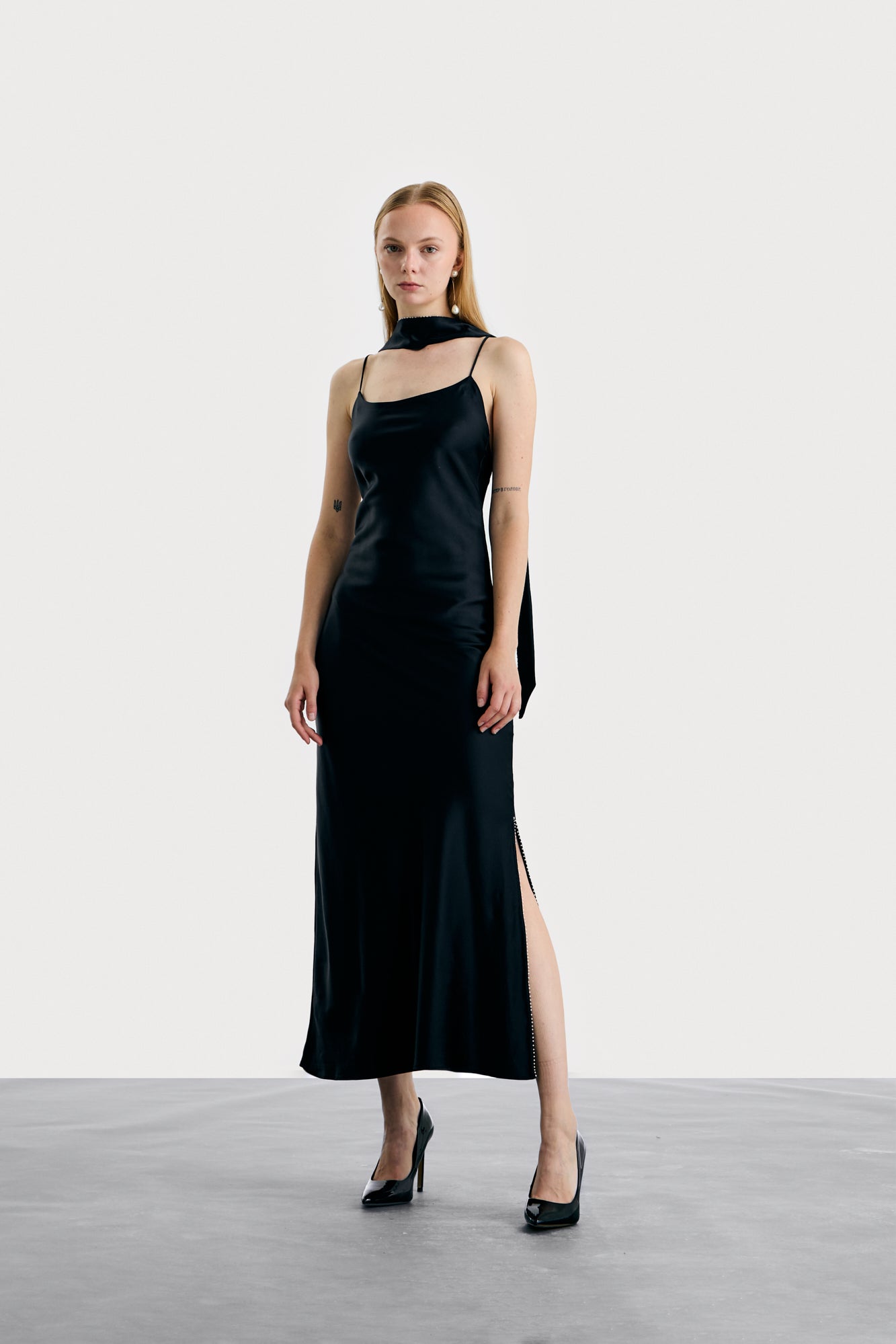 Black Lina Slip Dress
