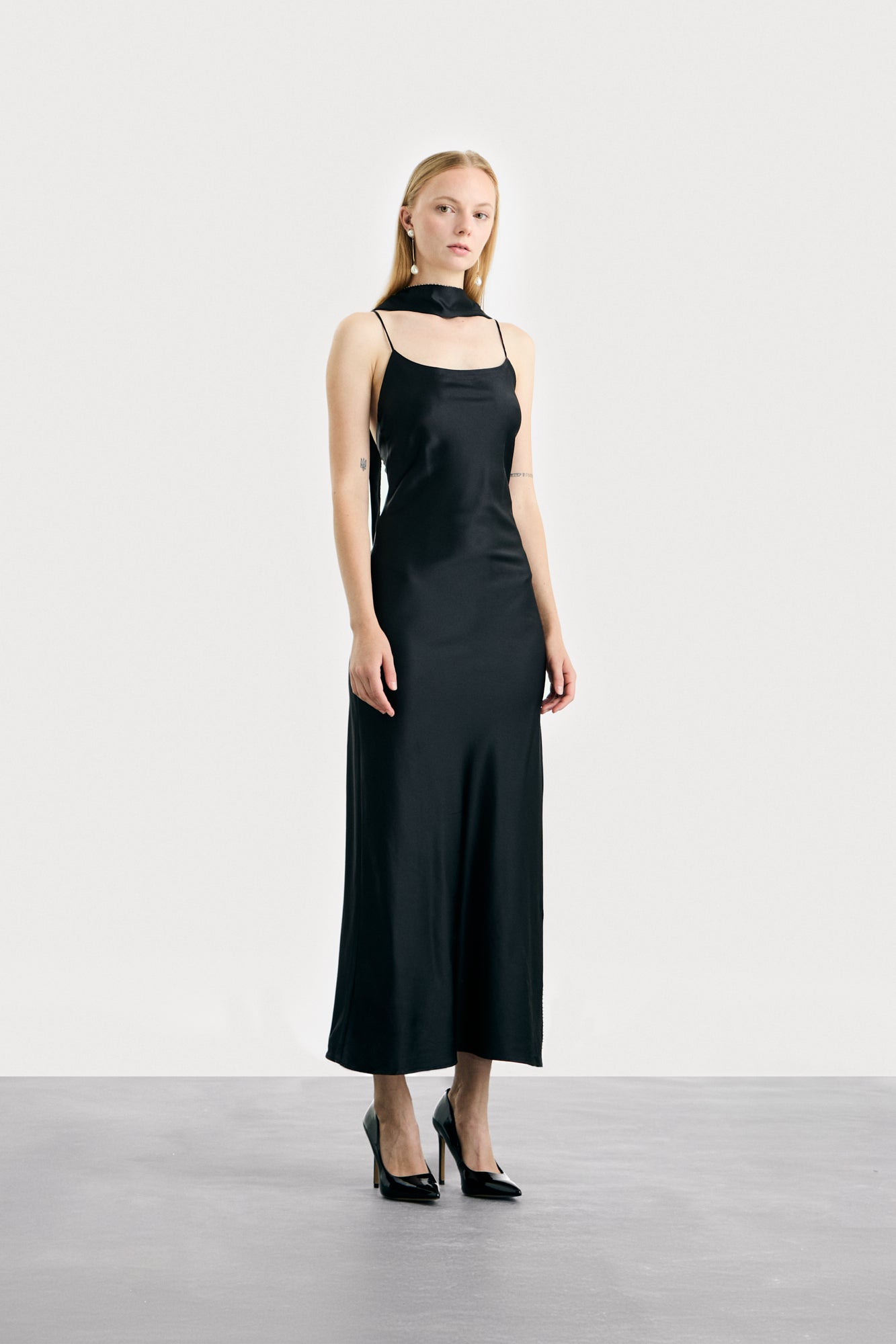 Black Lina Slip Dress