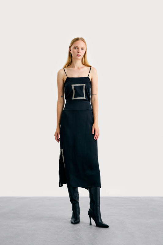 Black Lynn Slip Skirt