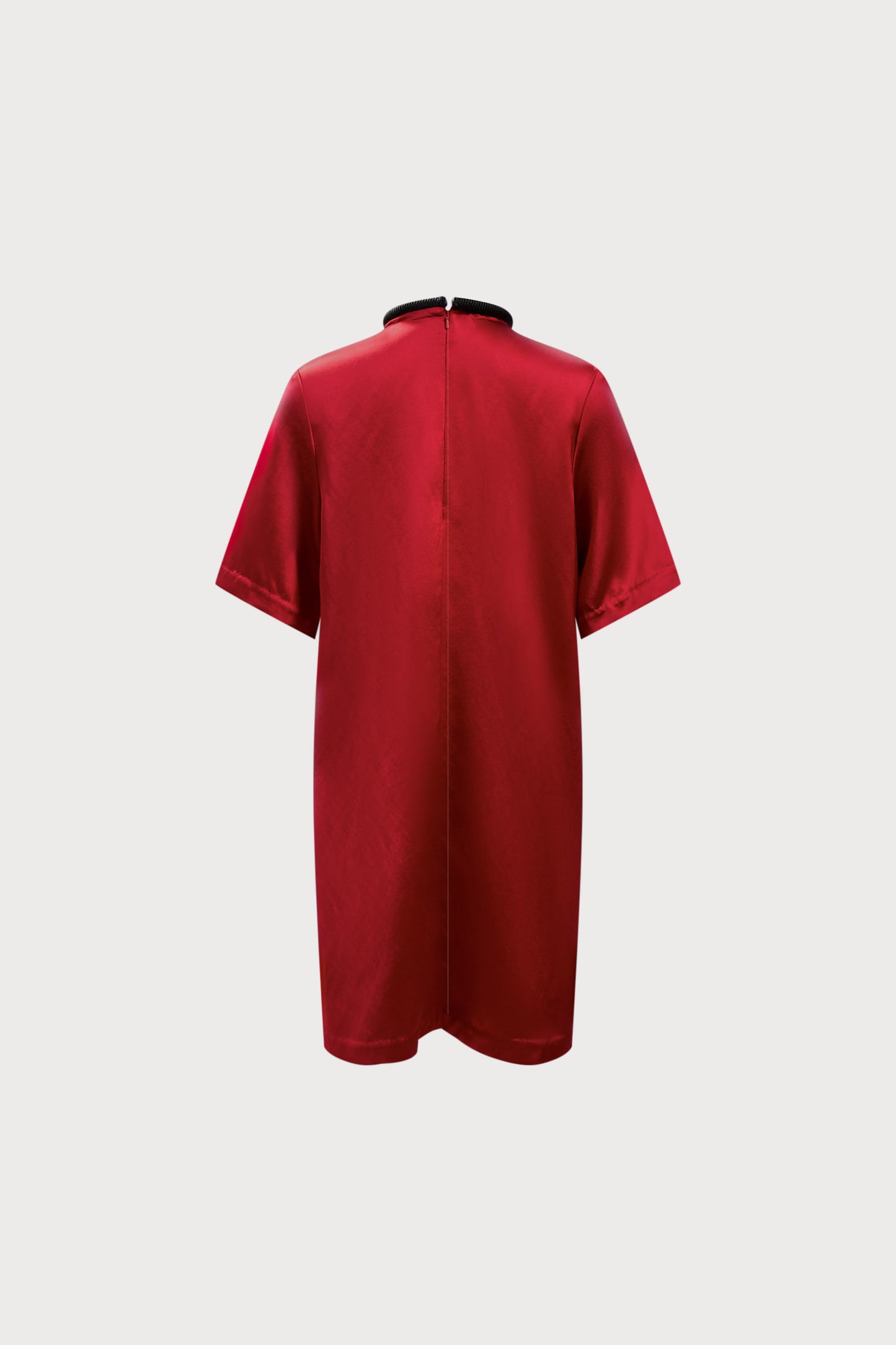 Red Silk Tshirt Dress Short