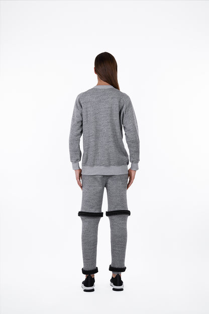 Black on Grey Stacked Agal Sweatpants