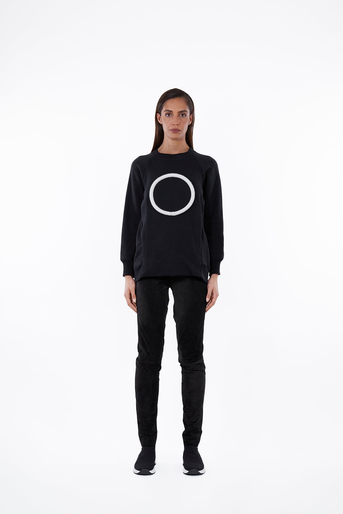 Ivory on Black Agal Sweatshirt