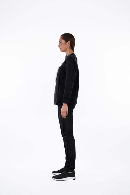 Ivory on Black Agal Sweatshirt