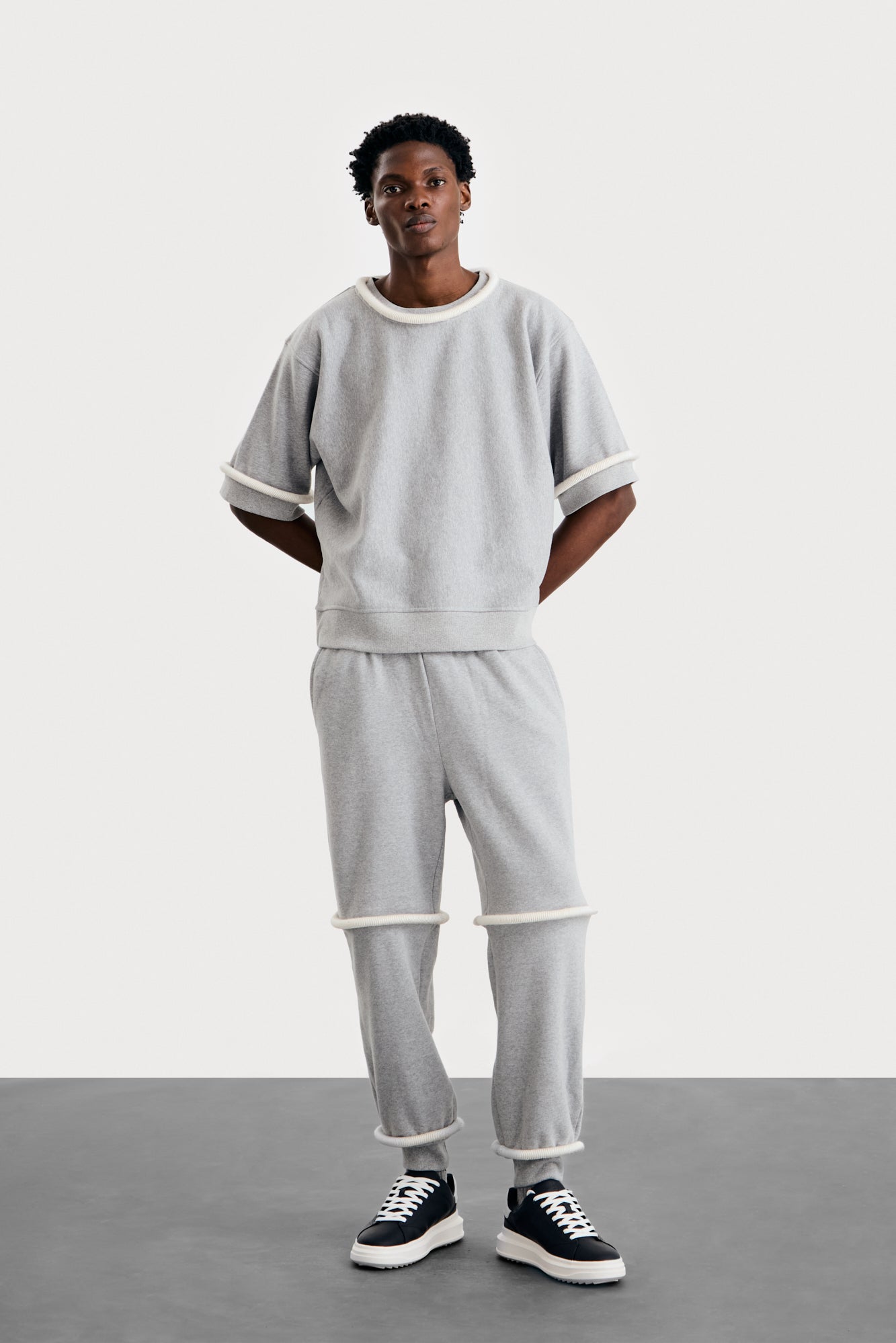 Ivory on Grey Agal Sweatpants