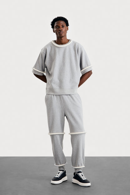 Ivory on Grey Agal Sweatpants