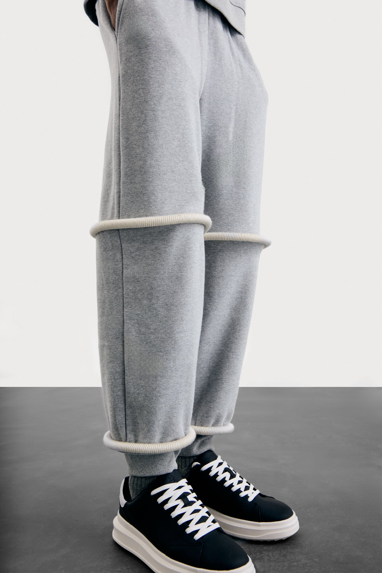 Ivory on Grey Agal Sweatpants