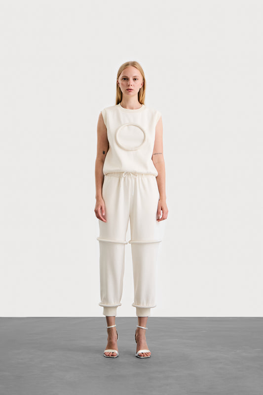 Agal Crop Vest in Ivory