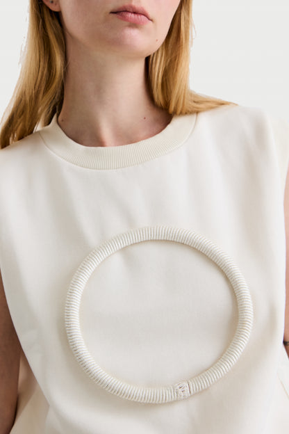 Agal Crop Vest in Ivory