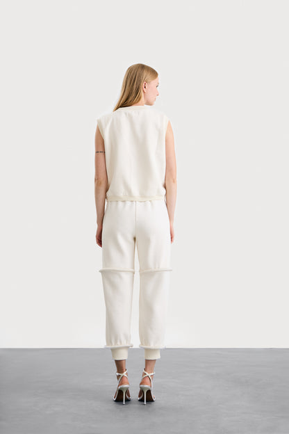 Agal Crop Vest in Ivory