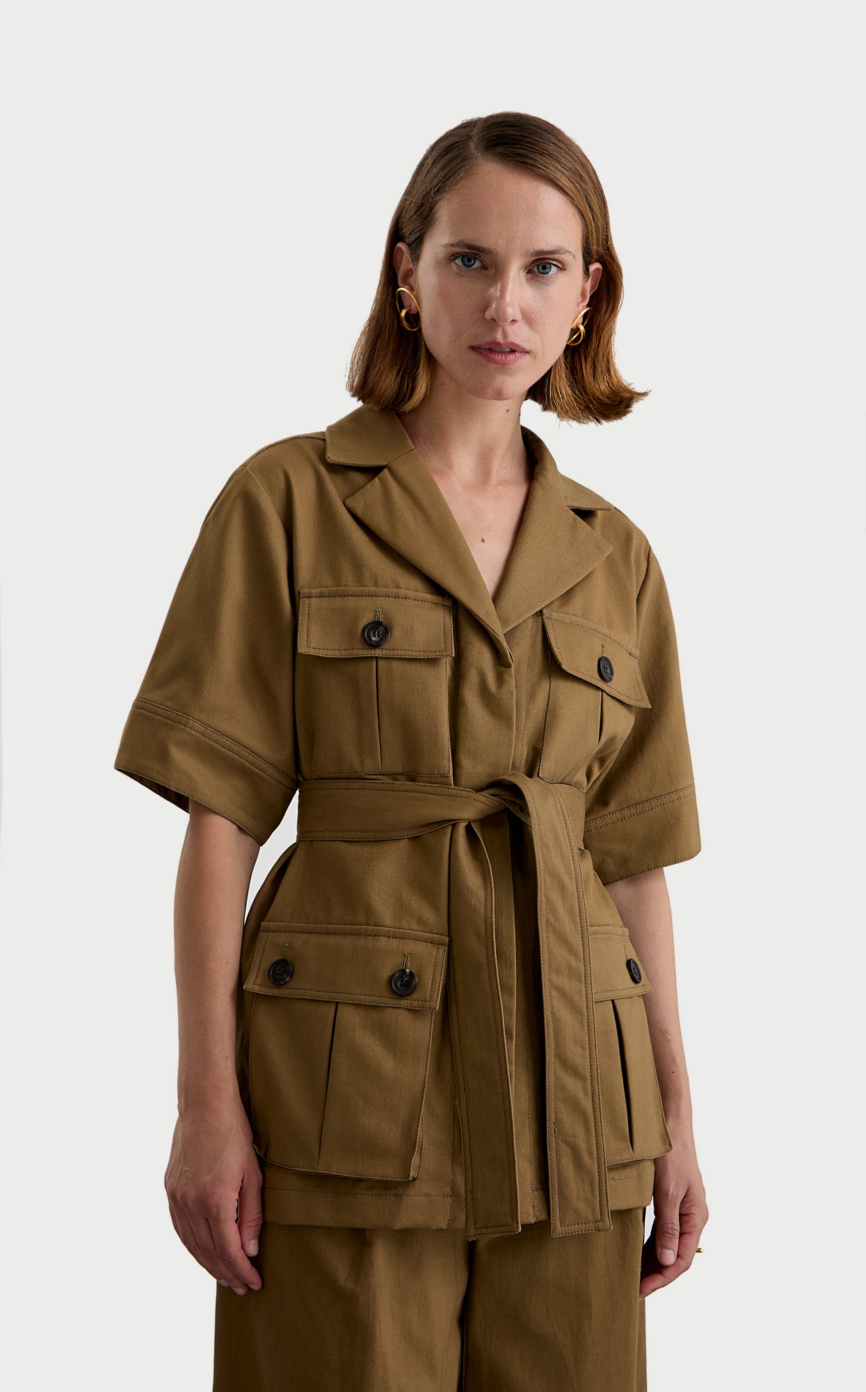 Tan Womens Safari Jacket