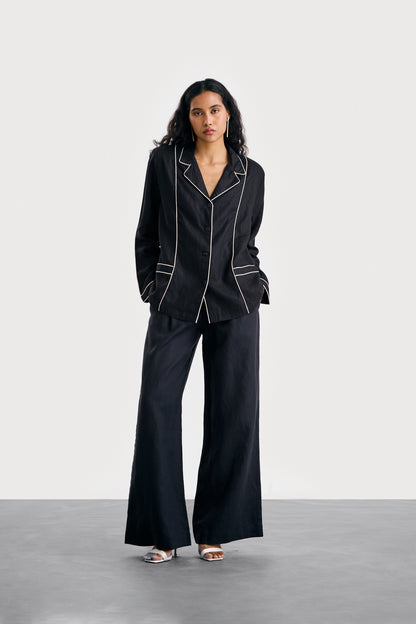 Black Raha Trousers in High-Wide