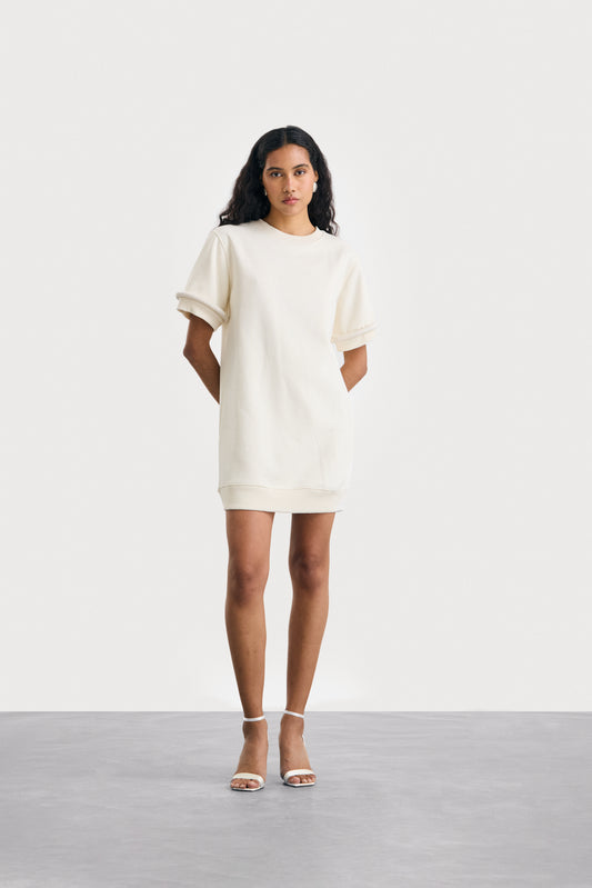 Agal Sweatshirt Dress in Ivory