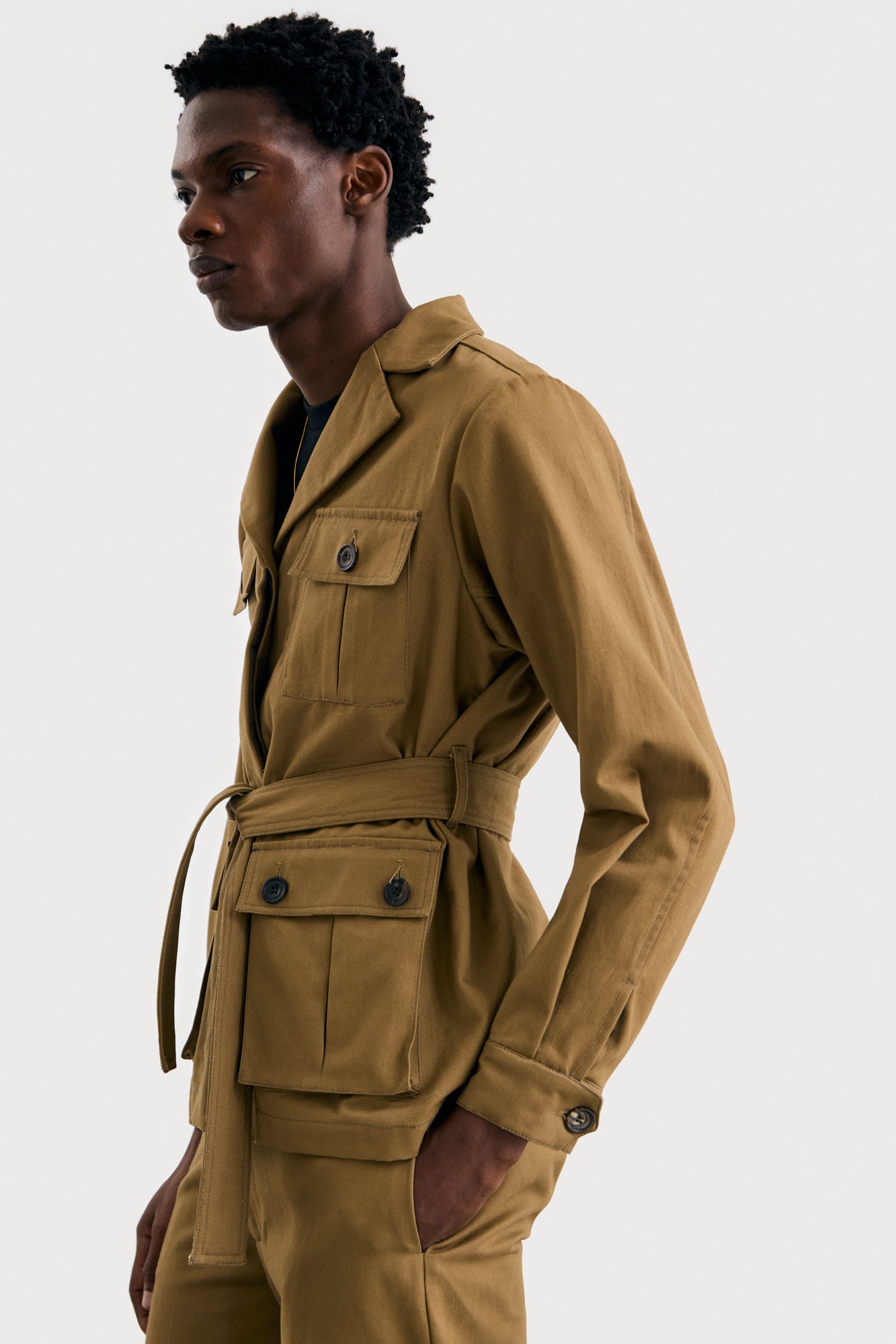 Tan Mens Safari Jacket