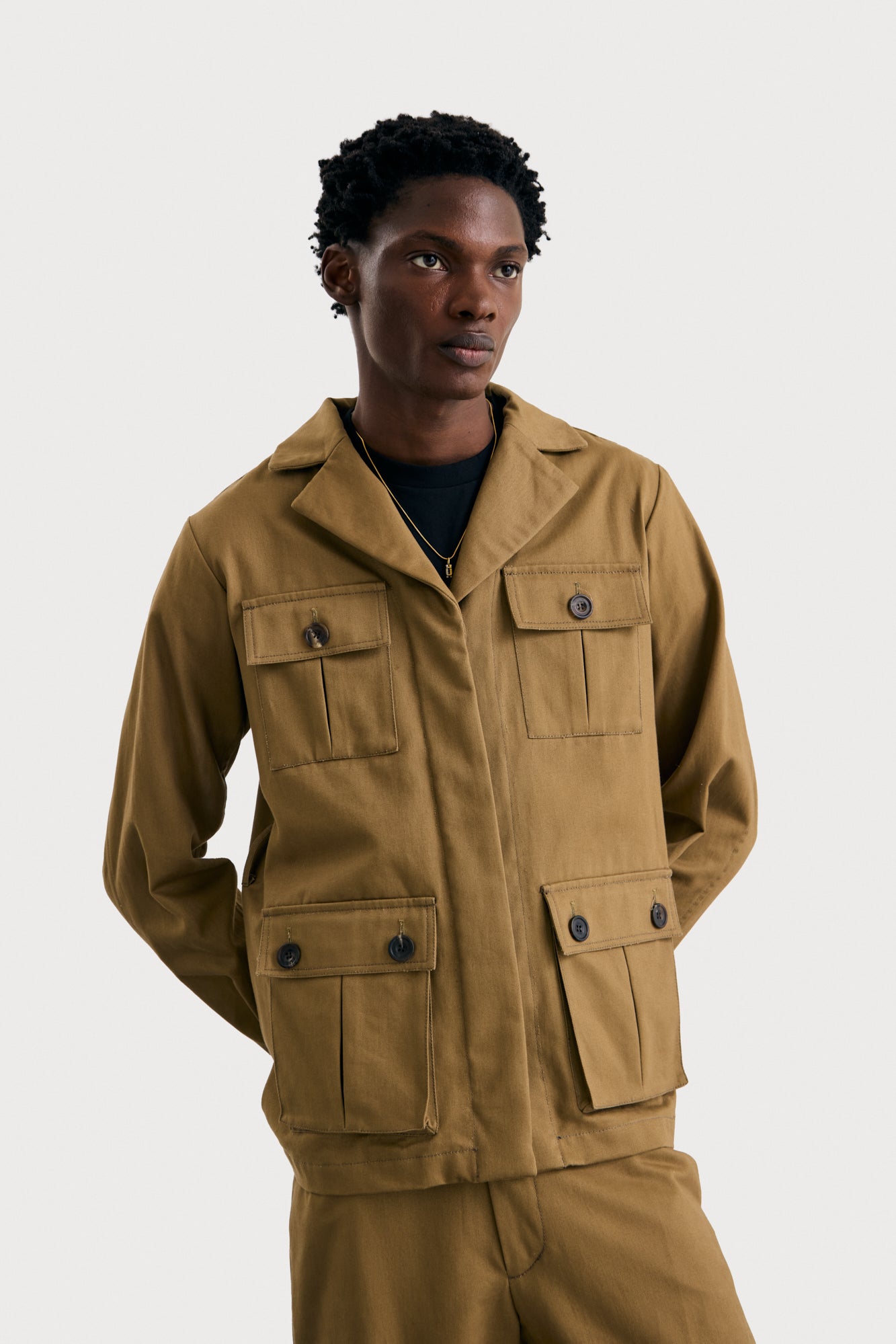 Tan Mens Safari Jacket