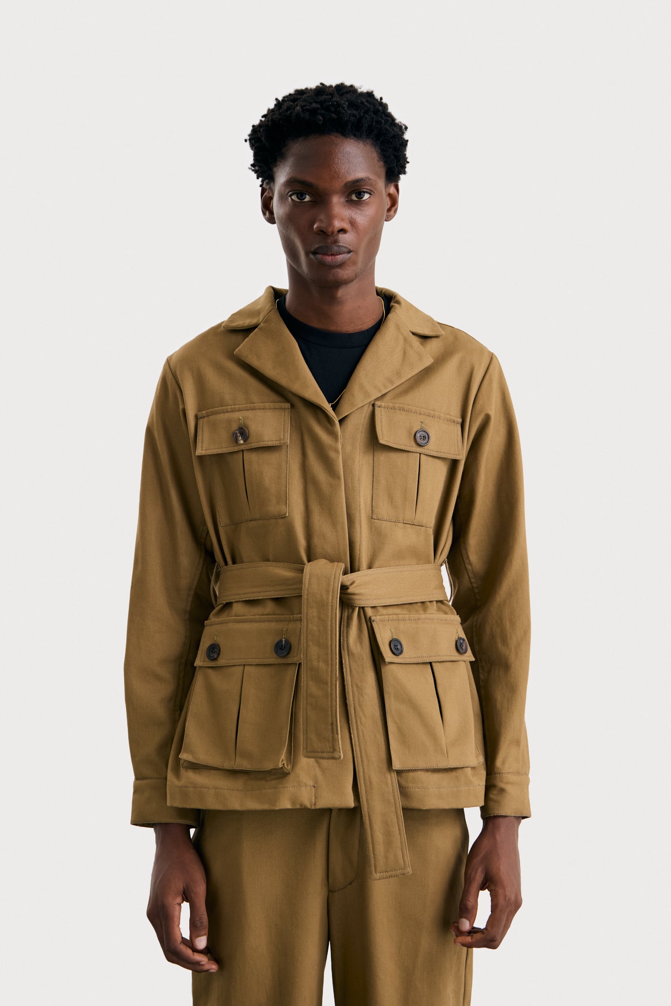 Tan Mens Safari Jacket