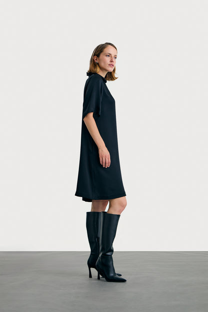 Black Silk Tshirt Dress Short