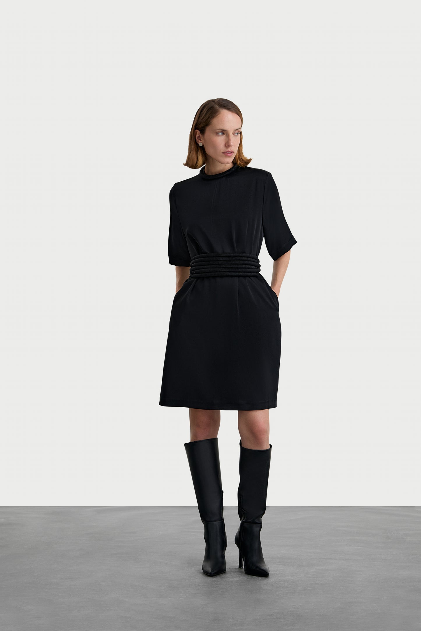 Black Silk Tshirt Dress Short