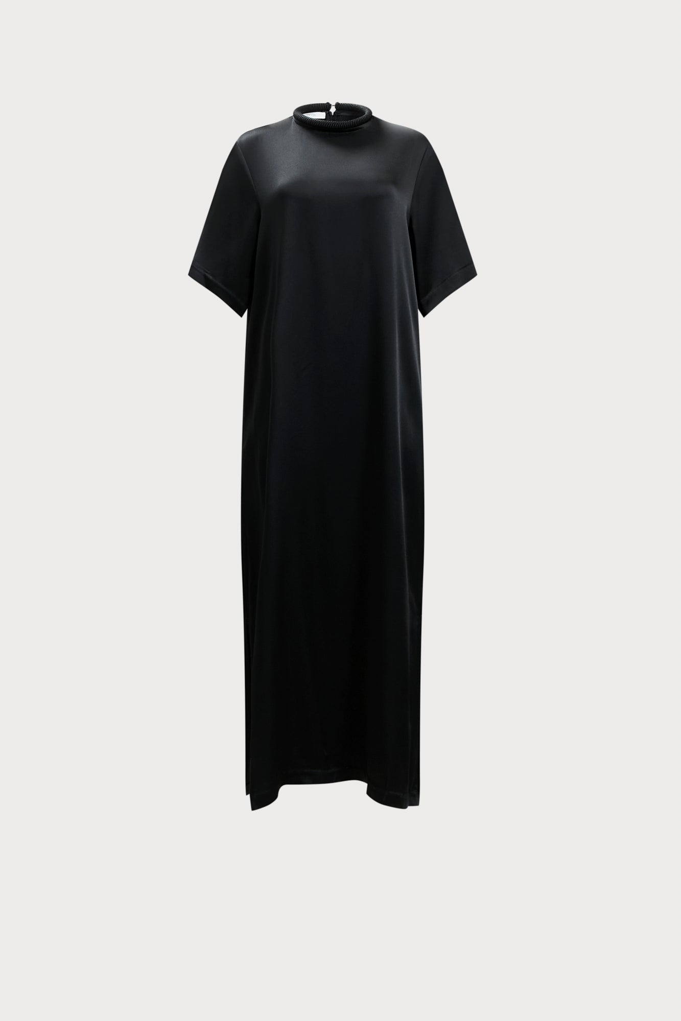 Black Silk Tshirt Dress Long