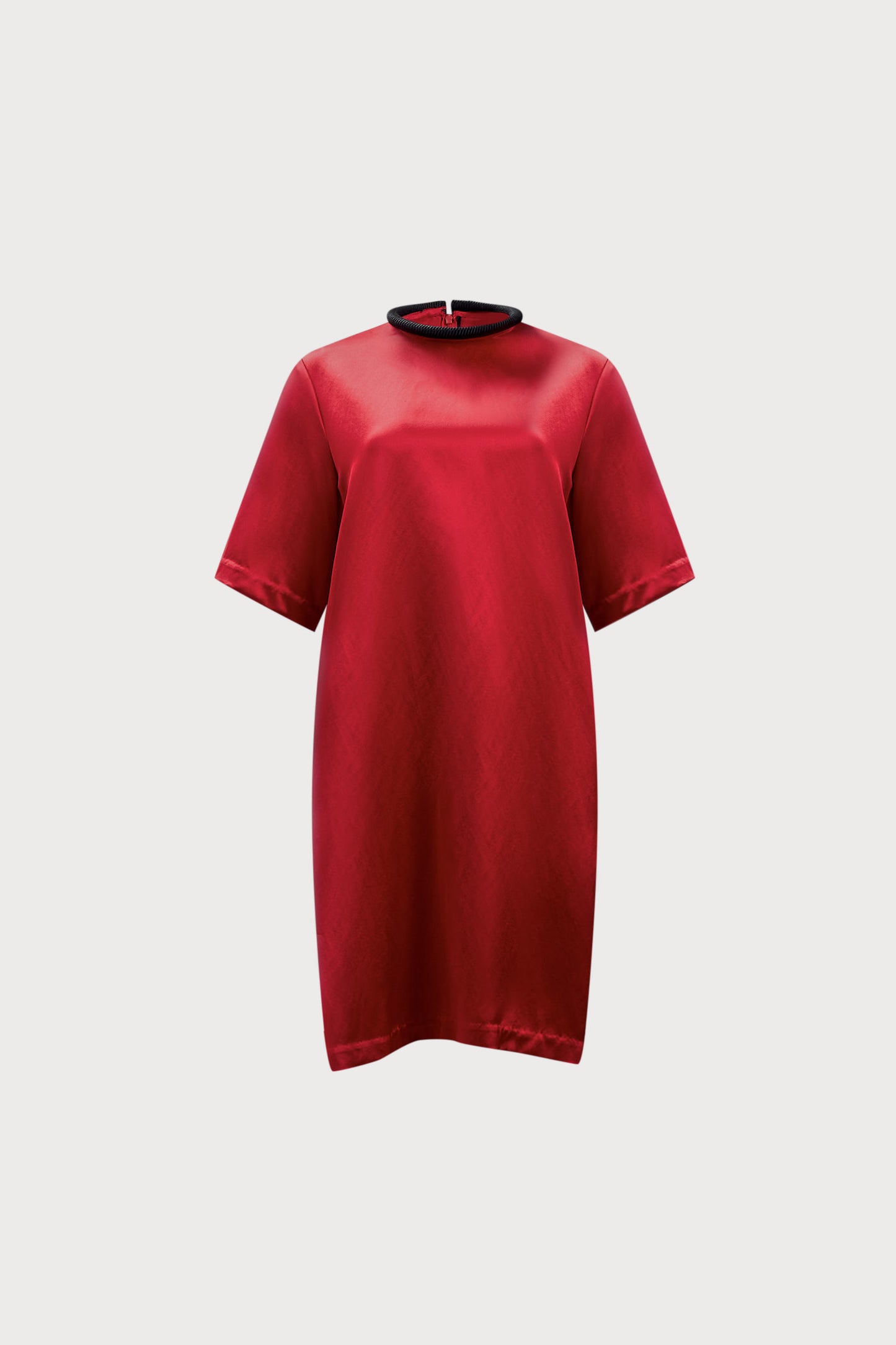 Red Silk Tshirt Dress Short